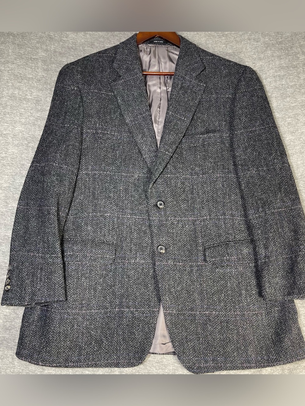 Lauren Ralph Lauren Sport Coat Men's 44R Tweed Blazer Wool Gray Academia Vintage